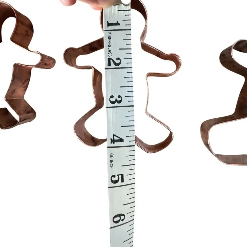 Copper Colored Cookie Cutters Varied‎ Sizes of Gingerbread men, Flower and Train